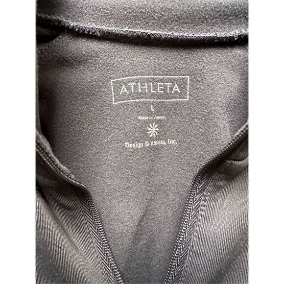Athleta women’s long sleeve gray pullover athletic jacket reflective L #25-0674 - Picture 3 of 8